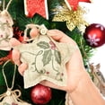 thumbnail image 6 of Dalrosia 12PCS Rustic Christmas Burlap Tree Ornaments Farmhouse Hanging Decorations Christmas Stocking Tree Ball Shaped Decor for Christmas Party, 6 of 6