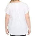 thumbnail image 3 of White Mark Folded Short Sleeve Solid Top (Women's Plus), 3 of 6