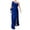 Blue, variant on Wancir Women's Satin Long Sleeve One Shoulder Maxi Dress Asymmetrical Tie Waist Slit Party Cocktail Long Formal Prom Dress