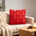 thumbnail image 6 of Yeciiwht Christmas Pillow Covers 18x18in，Knitted Bow Pillow Cases Decorative Throw Pillow Covers with Heart Accents for Home Christmas Decor 4 Colors, 6 of 7