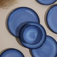 thumbnail image 6 of Blue Stoneware Dinnerware Set, 12 pcs Reactive Glaze Plates and Bowls Sets, Handmade Round Dishes Set for 4, Highly Chip and Crack Resistant Modern Plate Set, 6 of 6