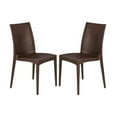 thumbnail image 3 of LeisureMod Mace Mid-Century 3-Piece Plastic Outdoor Dining Set Brown, 3 of 15