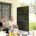 thumbnail image 2 of Outsunny Metal Privacy Screen W/ Expansion Screws Outdoor Divider, Grid, 2 of 10