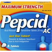 Pepcid AC Maximum Strength Acid Reducer Tablets, 8 ea (Pack of 3)