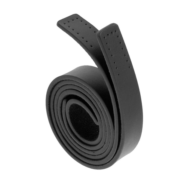 1 par de correas de cuero genuino para bolsos y bandoleras, repuesto Negro