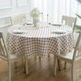 thumbnail image 6 of Round Tablecloth,Thicken Plaid Tablecloth With Lace,cotton Linen Blend Table Cover For Kitchen Dining Room Balcony Outdoor Party -Grey-200CM, 6 of 8