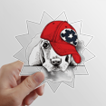 thumbnail image 1 of Hermoso perro ropa ilustración acuarela Calcomanías solares de vinilo, 1 of 3