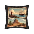 thumbnail image 4 of Set of 2 Decorative Throw Pillow Covers 18x18in - Cowboy Sunset & Ancient Temple Design for Couch Bed Car, 4 of 8