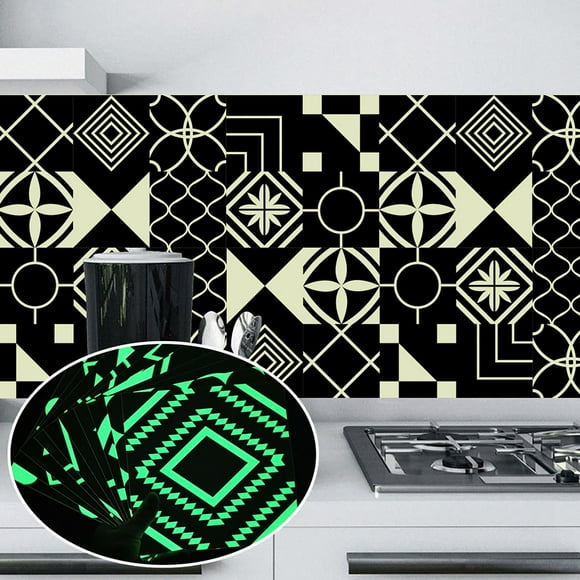 Cameland Luminous Tile Stickers For Home Decoration DIY Waterproof Self-adhesive Green Light Fluorescent Wall Stickers