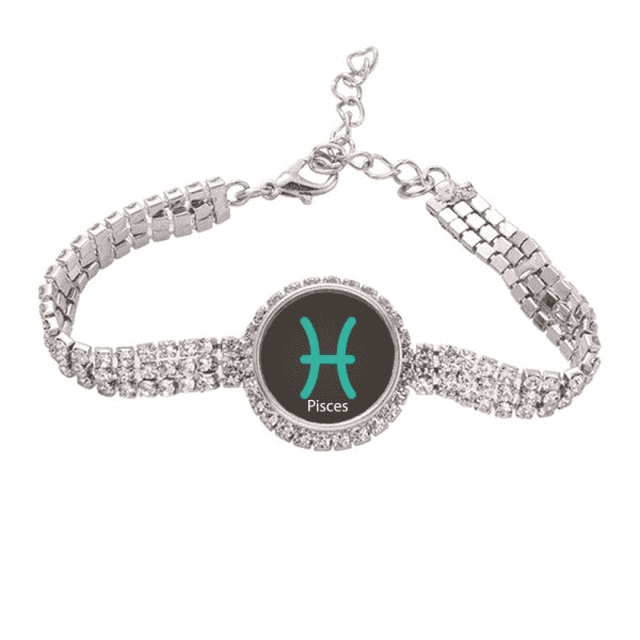 Constelación de Piscis Patron de marzo Pulsera de tobillera de cadena de tenis, joyería de diamantes