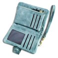thumbnail image 1 of CHUANK Women‘s Small Bifold Leather wallet Rfid blocking Ladies Wristlet with Card holder id window Coin Brown, 1 of 6