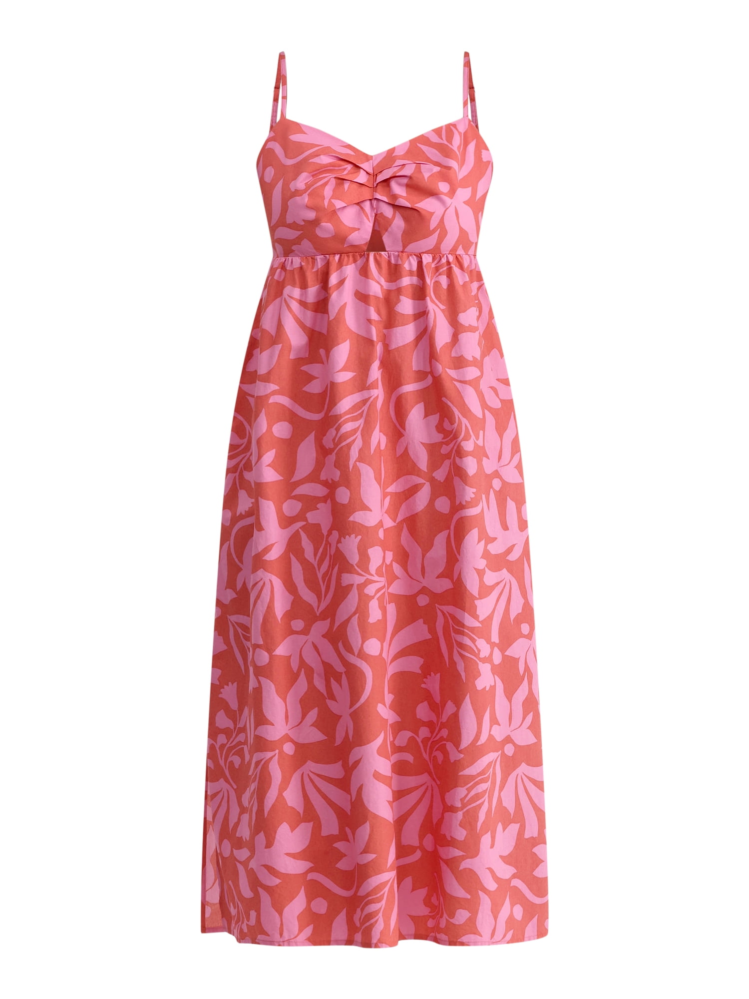 Time and Tru Women's Smocked Midi Dress, Sizes XS-XXXL