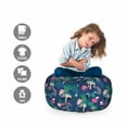thumbnail image 2 of Botany Storage Toy Bag Chair, Exotic Forest Flower Mushroom Leaf Pine Nuts Oak Bluebell Berry, Stuffed Animal Organizer Washable Bag, Small Size, Jade Green Night Blue, by Ambesonne, 2 of 3