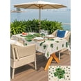 thumbnail image 6 of 60x84 Inch Outdoor Tablecloth with Umbrella Hole Zipper Rectangle Green Shamrock Rectangular Tablecloths Outside Waterproof Spring Three Leaf Star Love Lucky Beige Patio Table Cover for Picnic Party, 6 of 8