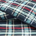 Dearfoams 3Piece Blue, Red and Gray Plaid Quilt Set for Teens Adults