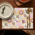 thumbnail image 4 of Pioneer Flower Floral Print Pattern Summer Placemats Table Placemats Set Of 6-Linen Kitchen Washable Placemats Table Mats 12x18 Inch Non-Slip Heat Resistant, 4 of 5