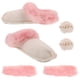 thumbnail image 4 of juego de forros cálidos para zapatos, pantuflas de felpa con bandas y pompón para zapatos, plantillas de repuesto para invierno, color rosa, talla 42-43, 4 of 8