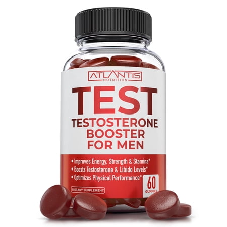 Atlantis Nutrition Men's Testosterone Booster Gummies, Boosts Energy, 60 Ct