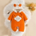 thumbnail image 4 of Busydd Baby Girl Romper 0-9 Months Winter Warm Fleece Rompers Fashion Cute Long Sleeve Hooded Newborn Baby Boy Clothes, 4 of 9