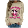 thumbnail image 2 of Breast Cancer Awareness Halloween Sweatshirts for Women In October We Wear Pink Ghost Graphic Crewneck Sweatshirt, 2 of 6