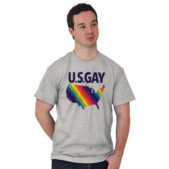 Gay in the USA LGBTQ American Pride Men's Graphic T Shirt Tees Brisco Brands S