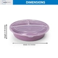 thumbnail image 4 of Mainstays 5-Pack 3-Compartment Round BPA-Free Plastic Meal Prep Food Storage Containers, 1L, Lilac Bloom, 4 of 10