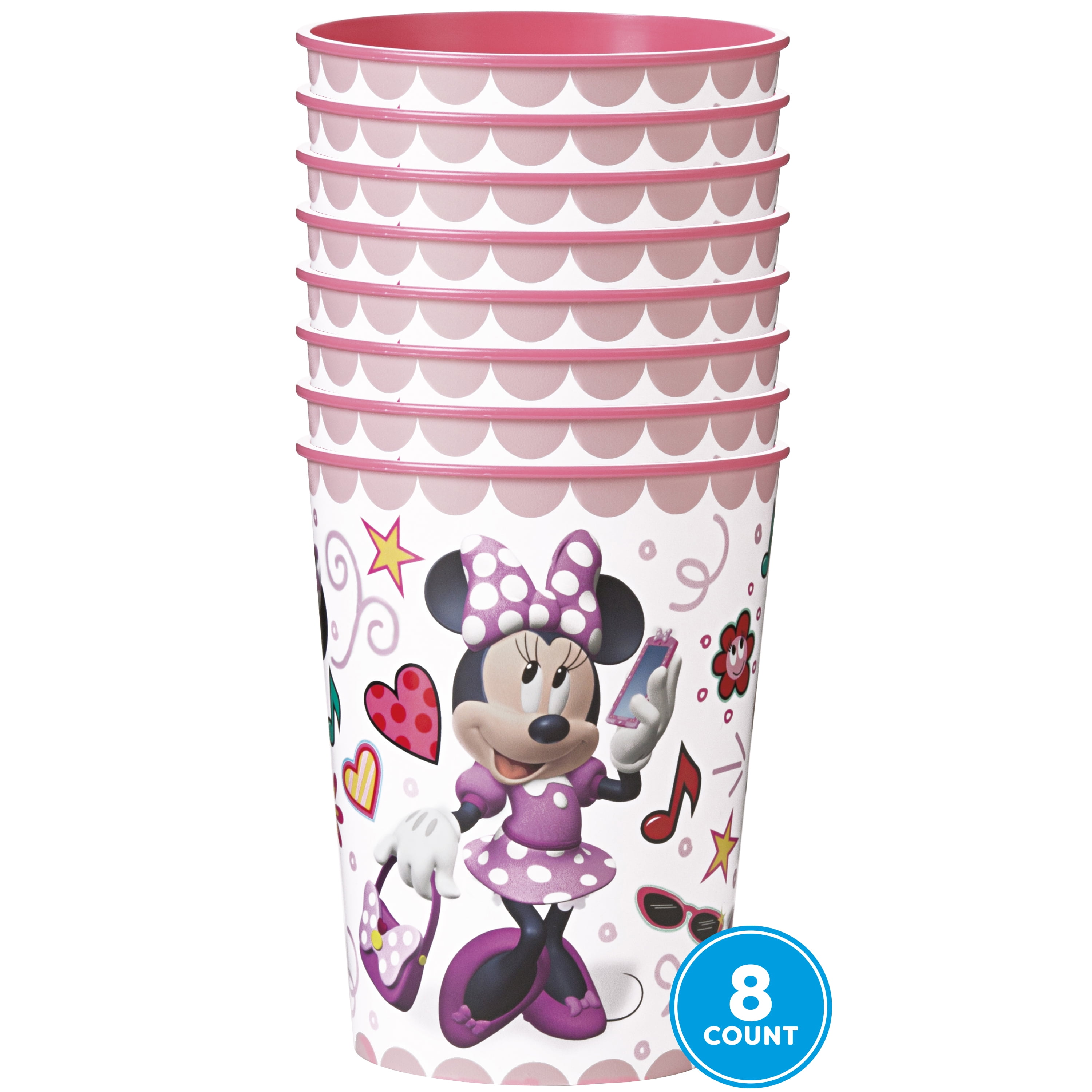 Disney Minnie Mouse Plastic 16 oz Cups, 8 Count Walmart