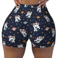 thumbnail image 2 of Daiia Panda Astronaut Pattern Women's Workout Shorts Biker Shorts - High Waisted Workout Spandex Tummy Control Gym Running Yoga Shorts-XX-Large, 2 of 8