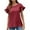 Wine, variant on Timegard Summer Tops for Women Round Neck Petal Ruffle Short Sleeve Loose Casual Solid Color Tee Blouse