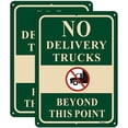 thumbnail image 2 of 2 Pack No Delivery Trucks Beyond This Point Signs 10" x 14" No Trucks Warning Road Signs Metal Reflective Rust Free Aluminum UV Protected Waterproof Easy Mounting Outdoor Use, 2 of 4