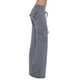 thumbnail image 1 of Pantalones cargo informales con cintura elástica para mujer: pierna ancha, bolsillos, poliéster, largo completo, primavera/otoño/invierno - S-XL, 1 of 8