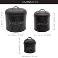 thumbnail image 6 of AuldHome Potatoes, Onions and Garlic Canister Set (Black); Contemporary Vegetable Storage Containers, 6 of 10