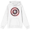 thumbnail image 1 of Marvel The Avengers Captain America Shield Distressed Style White Hoodie, 1 of 2