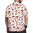 thumbnail image 2 of Wukai Red Mushroom Print Men's Short-Sleeved Mesh T-Shirt,Quick-Dry Short Sleeve Workout T-Shirt-Large, 2 of 8