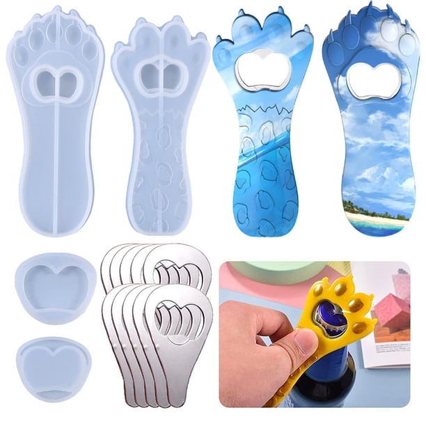 Molde Para Abrebotellas, Diseño De Pata De Gato, Molde De Silicona Para Llavero Diy, Abrebotellas Inevent HA036401-00