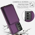 thumbnail image 3 of For Samsung Galaxy Note 20 Phone Case Wallet Card Holder,RFID Blocking PU Leather Back Magnetic Flip Kickstand Folio Case Wrist Lanyard & Crossbody Strap Protective Women Girls Cover,Deeppurple, 3 of 4