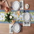 thumbnail image 3 of Blue Table Runner Lemon Table Runner Farmhouse Boho Morocco Dining Table Decor for Parties Holiday Kitchen Decor 13x72 Inch, 3 of 6