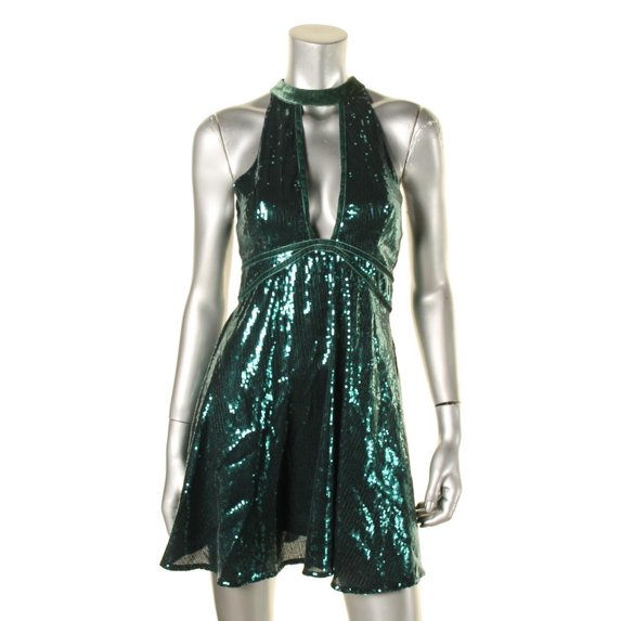 Free People Womens Film Noir Sequined A-Line Tank Top Dress