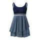 thumbnail image 4 of Gibobby Conjunto de bikini para mujer 2023 Traje de baño dividido para mujer Tankini conservador Conjunto de dos piezas Dobladillo con volantes a rayas(Azul,M), 4 of 5