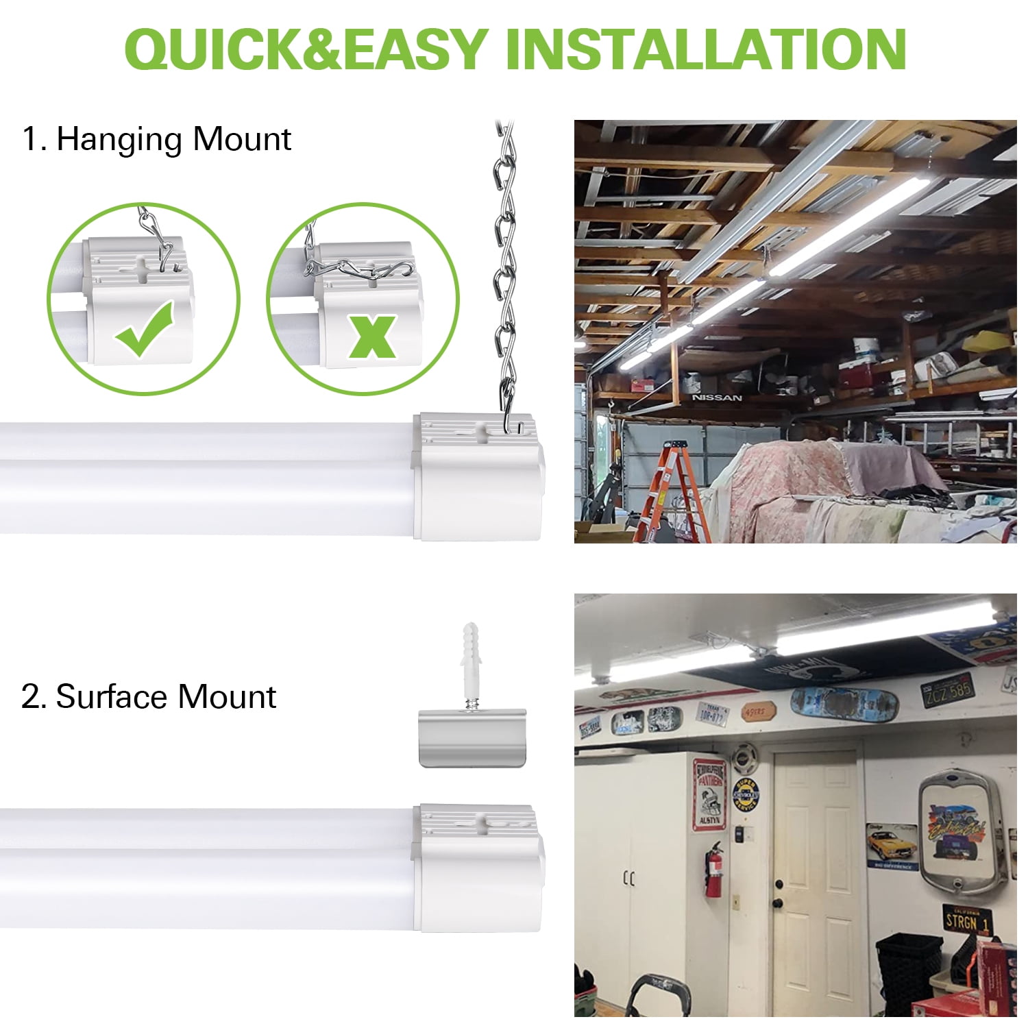 Buy 4FT 42W Linkable LED Shop Light for Garage, 4400lm Utility Light