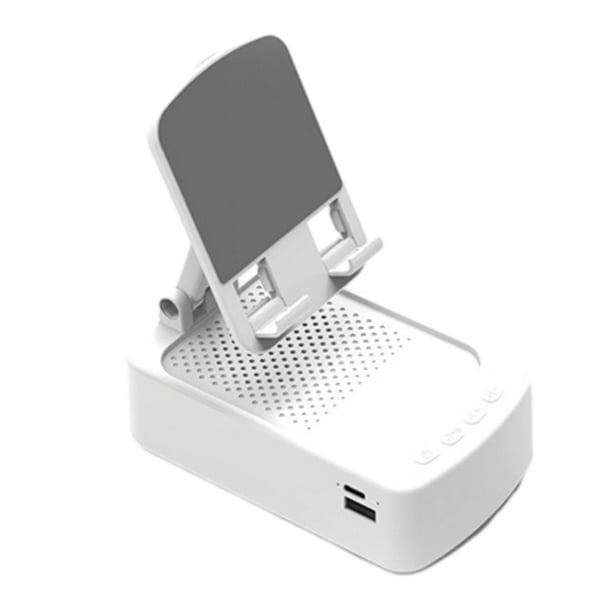 Soporte de escritorio para teléfono con altavoz de audio Base ajustable para teléfono Escritorio plegable para teléfono Blanco