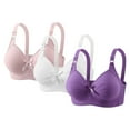 thumbnail image 2 of Fatuov Women's Wireless T-Shirt Bras Plus Size Seamless Soft Daily Bras for Casual Full Coverage Push Up Bralette, 3-Pack, Multicolor, 38B, 2 of 5