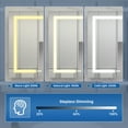 thumbnail image 5 of 36 in. W x 30 in. H Rectangular Silver Aluminum Recessed/Surface Mount Medicine Cabinet with Mirror LED and Clock, ACE, 5 of 10