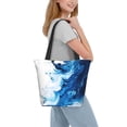 thumbnail image 2 of Uemuo Blue White Fluid Art Print Tote Bags for Women,Large Capacity Corduroy Bag,Reusable Grocery Shoulder Bag,Beach Tote with Zipper Closure, Daily Essentials, 2 of 7