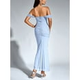 thumbnail image 2 of Zmoon Women's Mesh Pleated Dress Backless One-Shoulder Tight-Fitting Hip-Wrapped Long Dress, 2 of 8