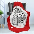 thumbnail image 4 of Kabuki Soft Flannel Fleece Throw Blanket, Design with Grunge Stained Look Ronin Fighter Face, Cozy Plush for Indoor and Outdoor Use, 50" x 70", Red White and Black, by Ambesonne, 4 of 5