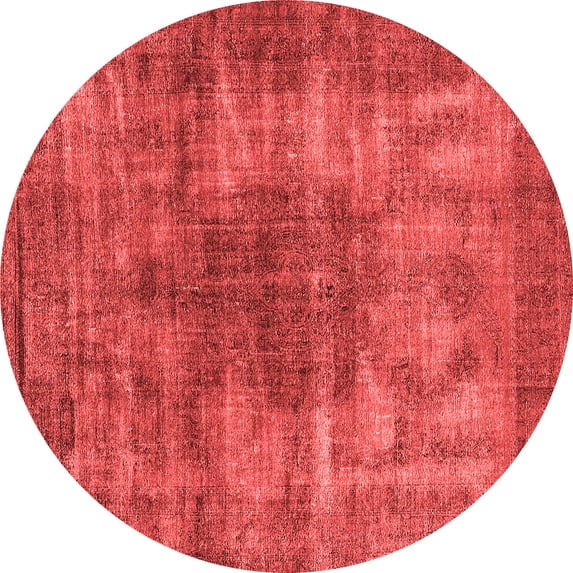 Ahgly Company Indoor Round Oriental Red Industrial Area Rugs, 4' Round