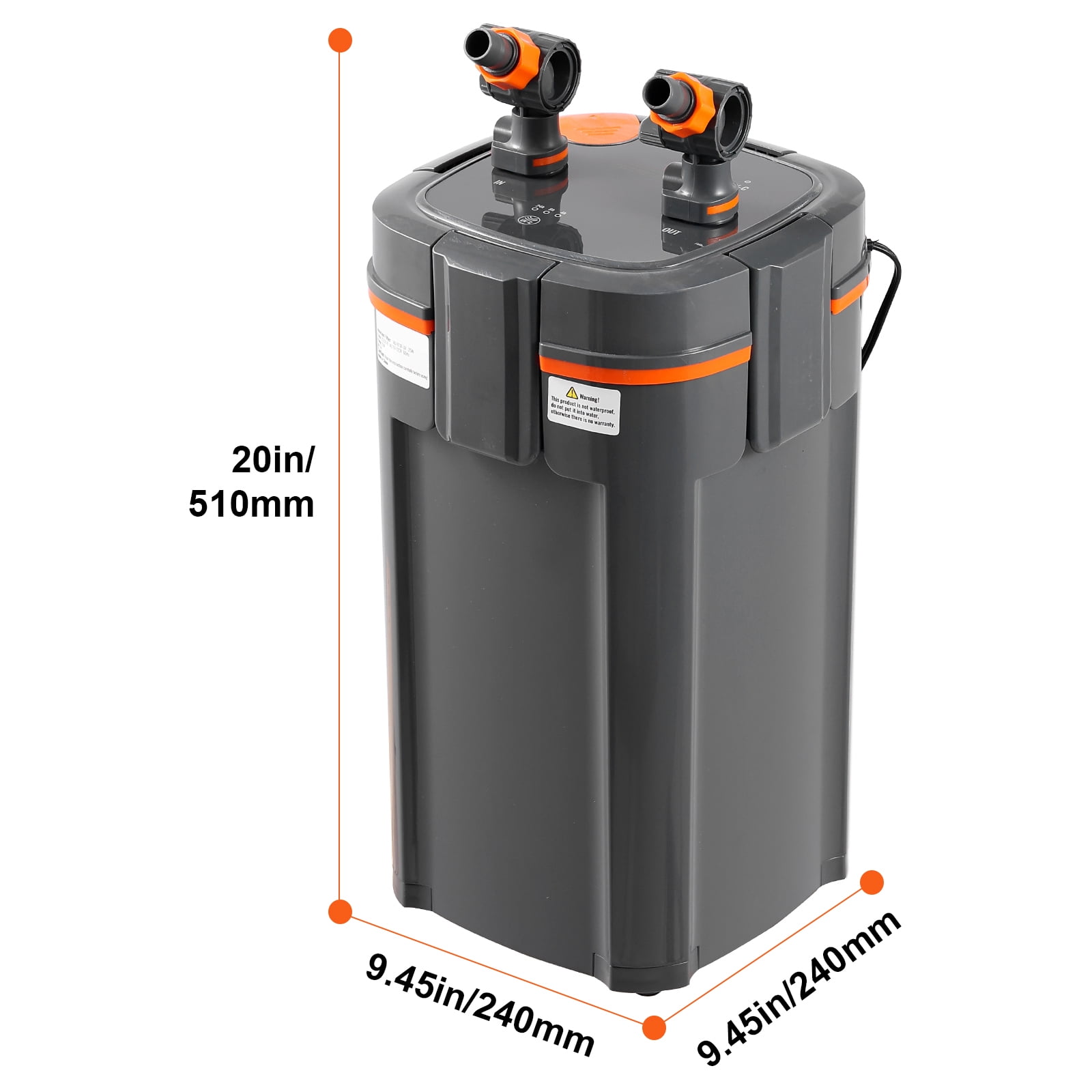 KFFKFF Fish Tank Filter 660GPH, Multi-Stage Canister Filter 235 Gallon, Whisper-Quiet In-Tank Filter with UV Shielding, Immersible Power Filter with Various Functions for Aquariums, 25W