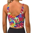 thumbnail image 4 of Goofa Colorful Bananas Printed Sports Bras for Women, High Impact Running Bra Workout Crop Tank Tops Longline Sports Bra Push up-X-Large, 4 of 9