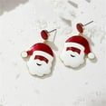 thumbnail image 4 of Red Green Christmas Drop Dangle Earrings for Women Gold-Toned Long Chain Jingle Bell Wreath Snow Santa Claus Round Ball Dangling Fish Hook Studs Earring Funny Xmas Holiday Jewelry, 4 of 11